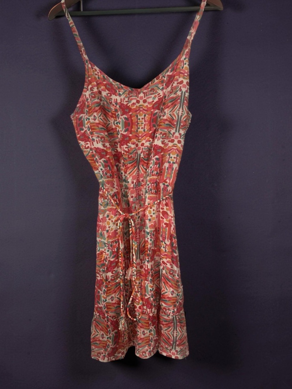 Helen Jon Coral Multi-Print Spaghetti Strap Mini Dress